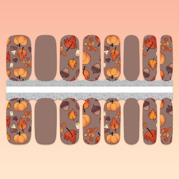 Fall Autumn Nail Wraps, Nail Stickers, Nail Art, Manicure - Picture 6 of 8